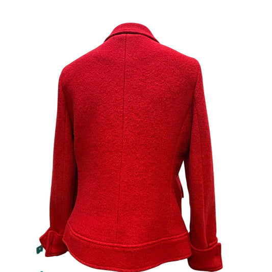 Neiman Marcus Red Wool Jacket Size 12 Button-Front