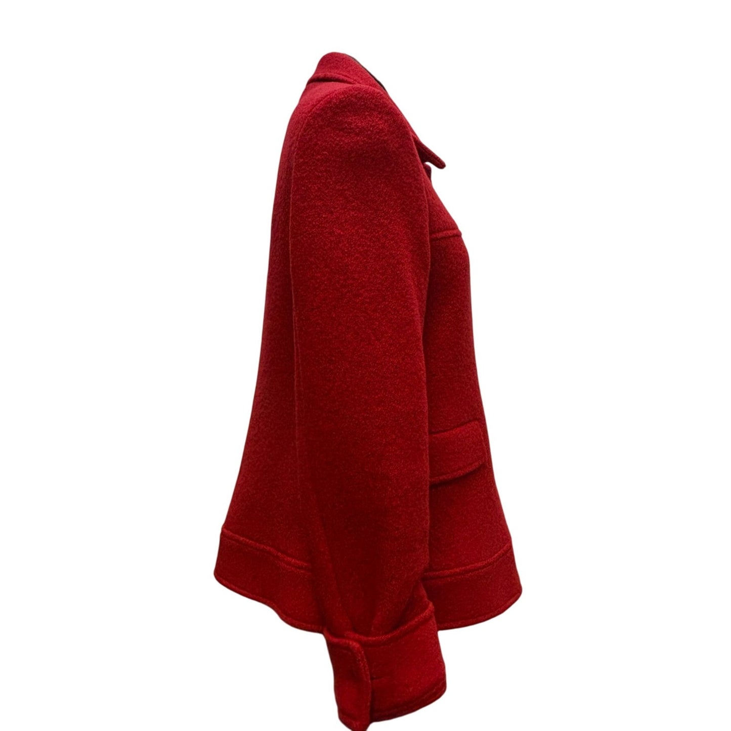 Neiman Marcus Red Wool Jacket Size 12 Button-Front