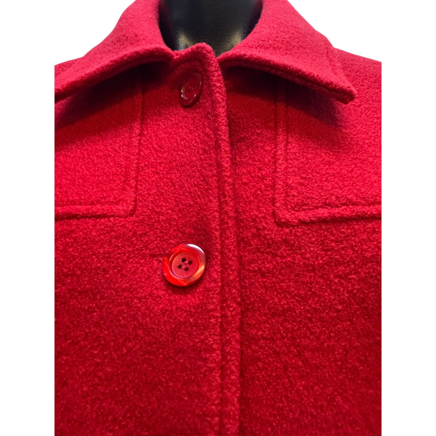 Neiman Marcus Red Wool Jacket Size 12 Button-Front