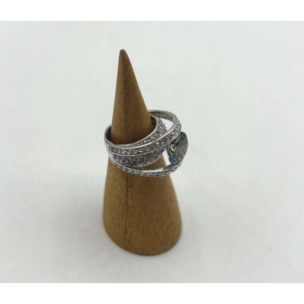 925 Silver Rainbow Ring With CZ Accents 5