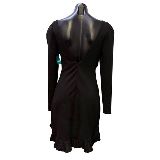 NWT One33 Social Black Long Sleeve Ruffle Wrap Dress Size 4
