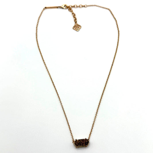 Kendra Scott Elisa Gold Drusy Pendant Necklace With Adjustable Chain