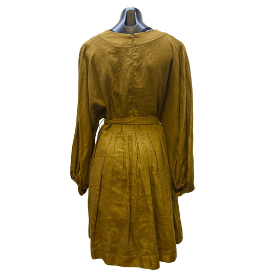 NWT Banana Republic V-Neck Olive Dress With Button Front Long Sleeve Size 16