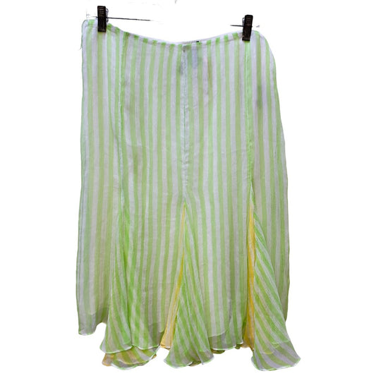 *NWT Ralph Lauren Green & White Silk Skirt Size 12