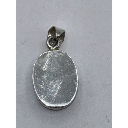 Larimar & Sterling Silver 925 Oval Pendant