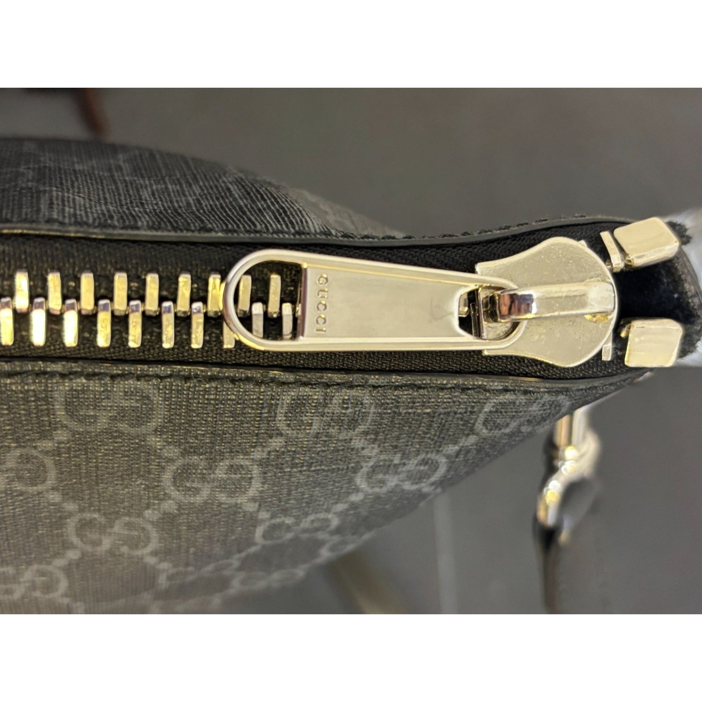 Gucci GG Supreme Messenger Bag With Red & Blue Stripe