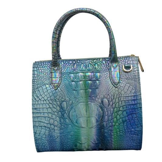 Brahmin Caroline Blue Topaz Leather Satchel Bag
