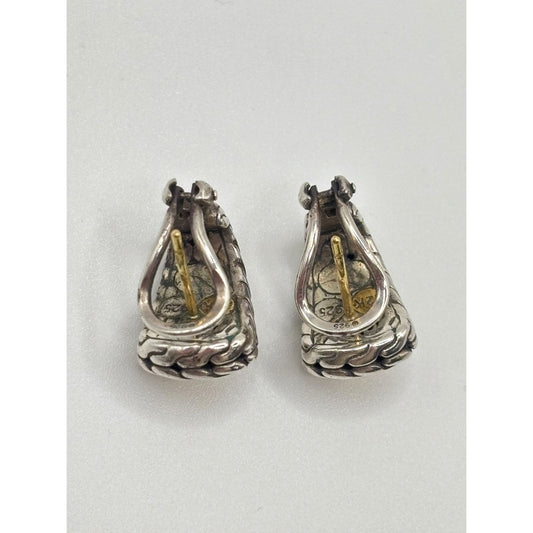 John Hardy 22K & Sterling Silver Braided Clip-On Earrings