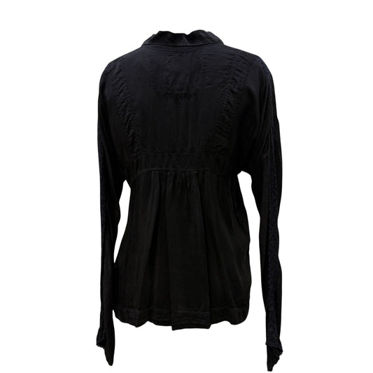 Johnny Was Black Button-Front Blouse M