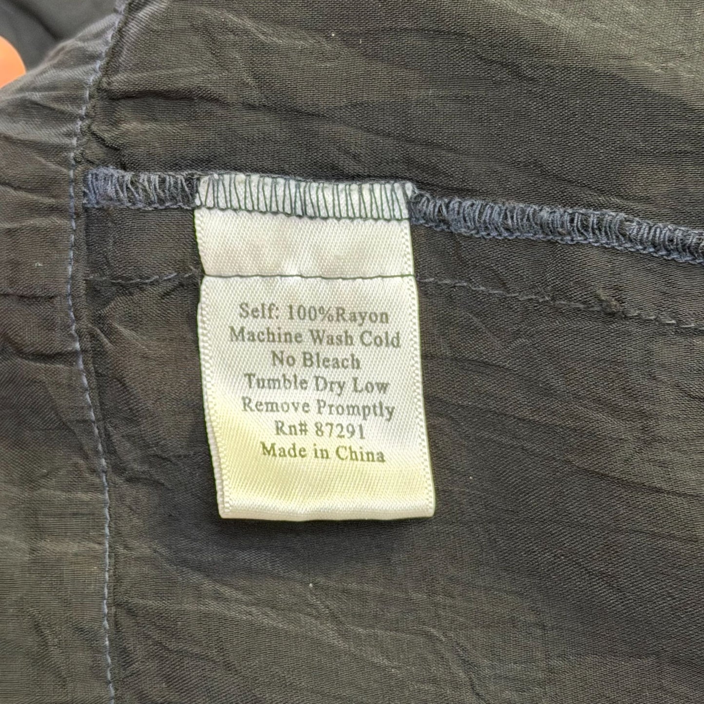 Johnny Was Black Button-Front Blouse M