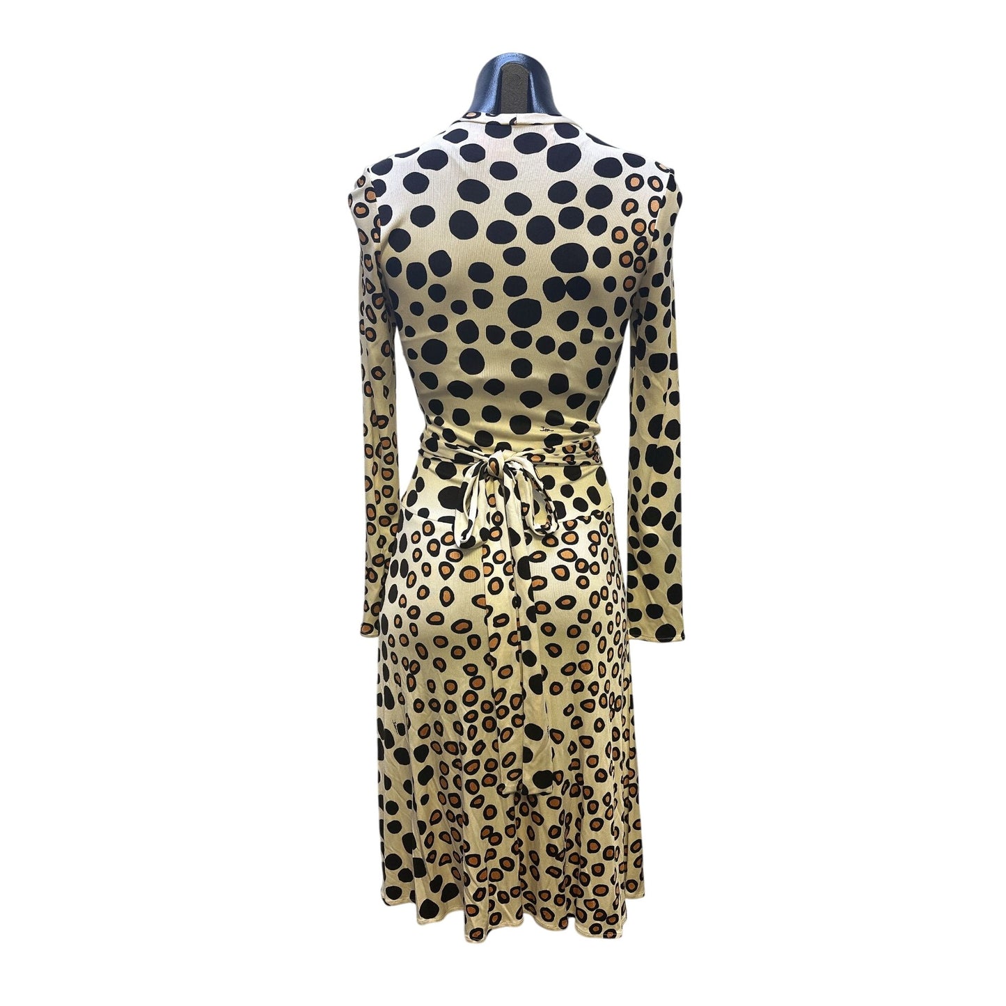 Issa London Vintage Polka Dot Wrap Silk Dress w/Long Sleeves Size 6