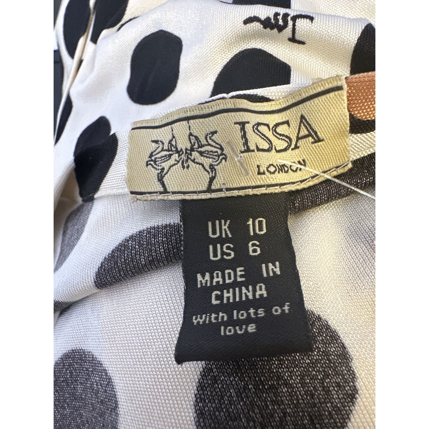 Issa London Vintage Polka Dot Wrap Silk Dress w/Long Sleeves Size 6
