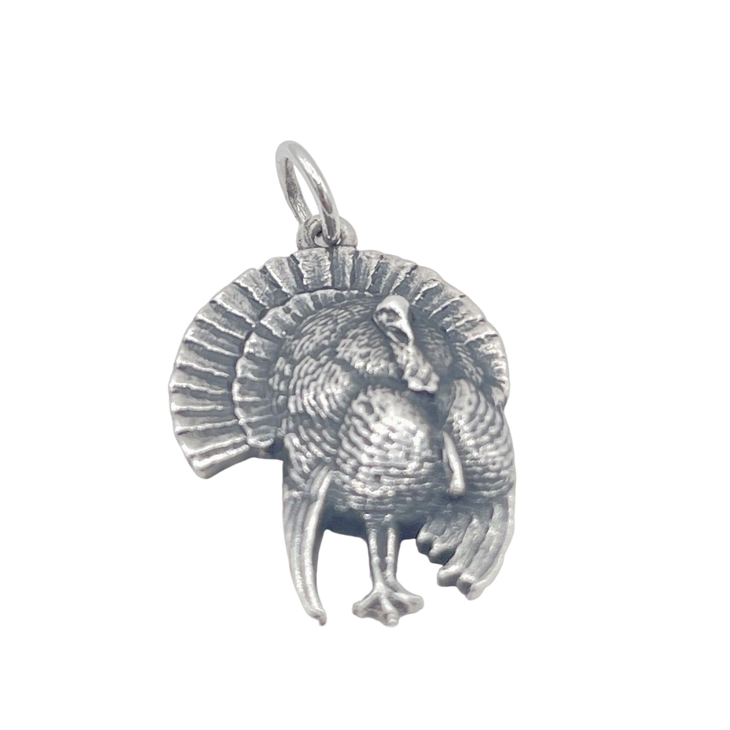 Rare Retired Texas Name Brand Designer 925 Silver Detailed 3D Turkey Charm Large
