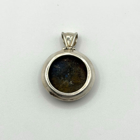 Labradorite Gemstone 925 Sterling Silver Round Pendant