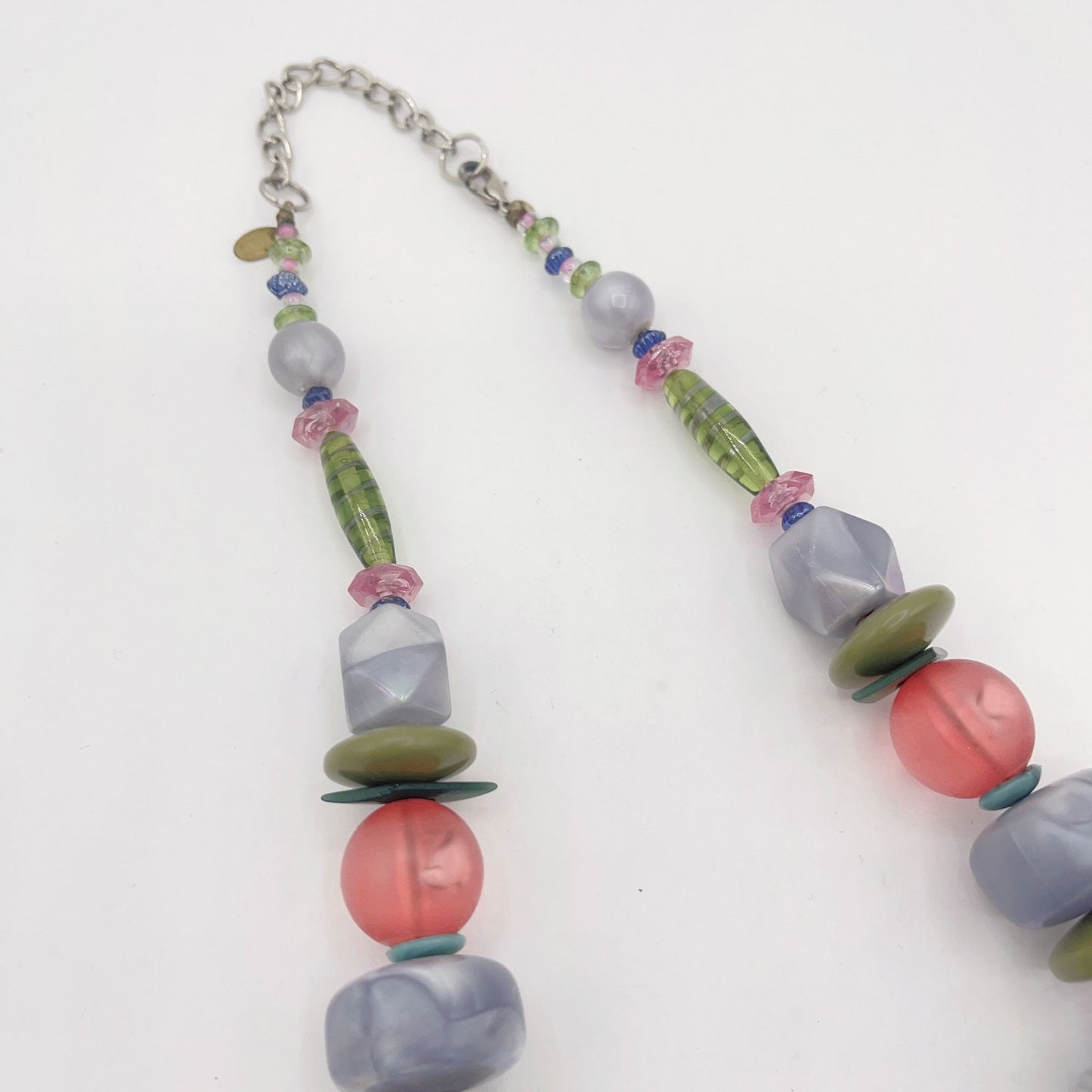 Teresa Goodall Beaded Signed Chunky Soft Colors Necklace Medium