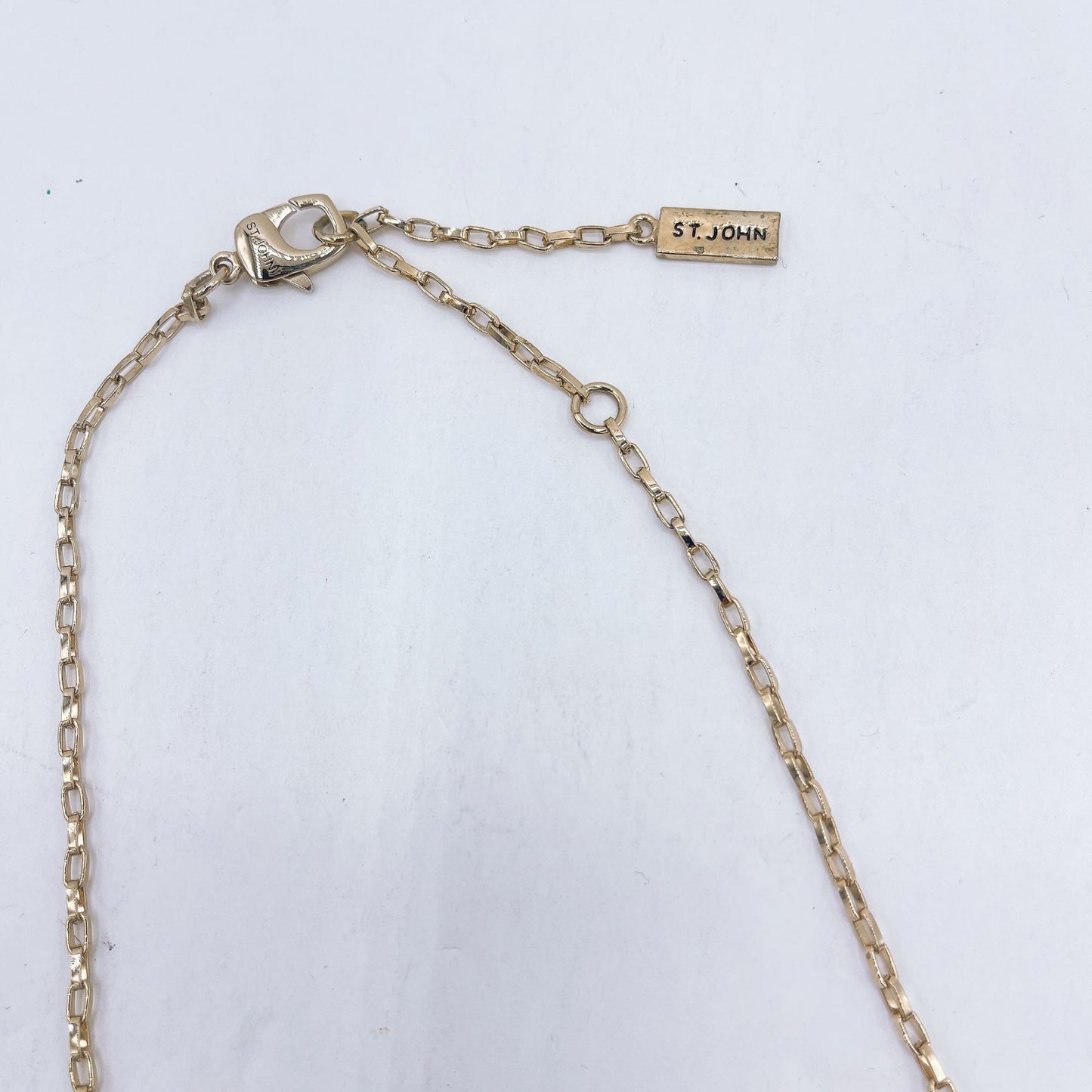 St John Black Gold Multi Link Geometric Pattern Necklace Medium