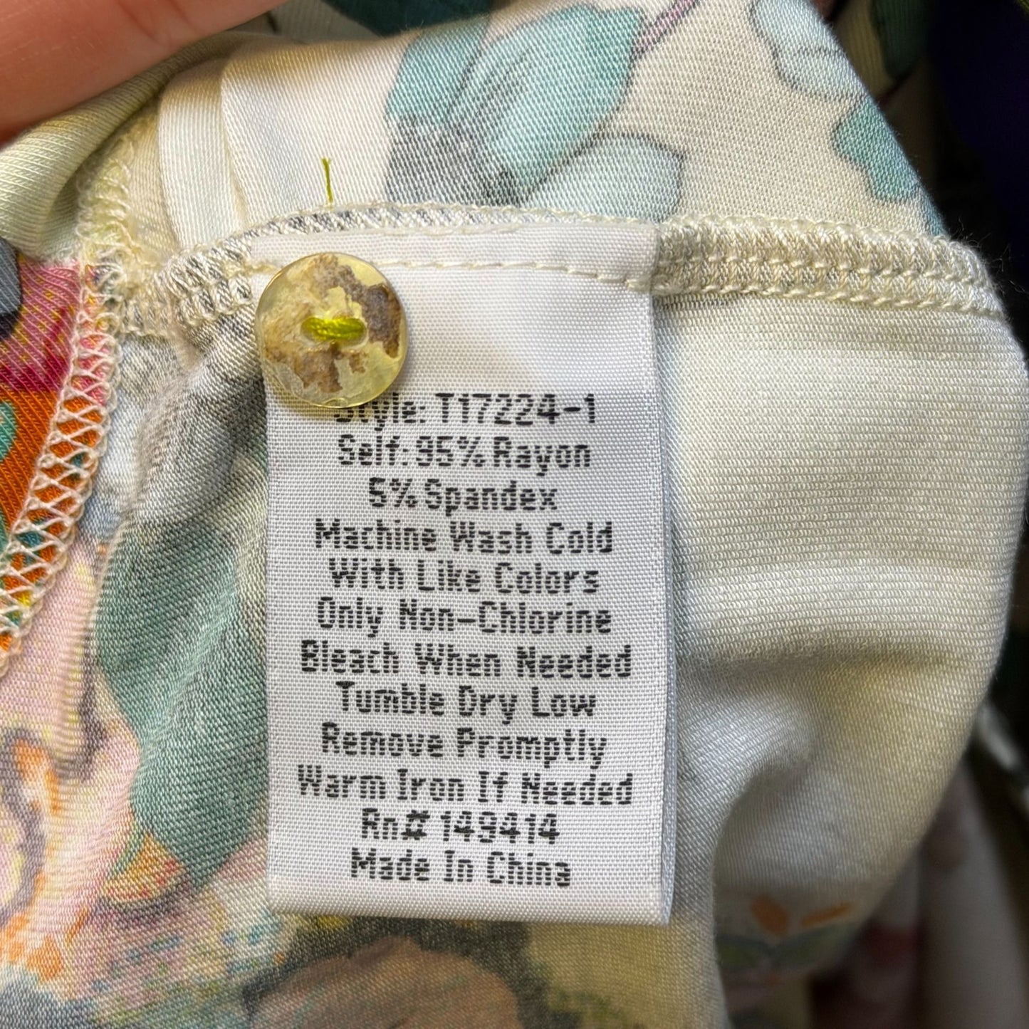 NWT Johnny Was Multi-Color Button-Up Blouse With Floral Print Long Sleeves Size M