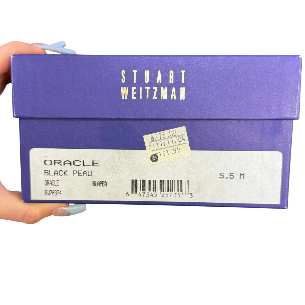 Stuart Weitzman Oracle Black Peau Slingback Heels 5.5