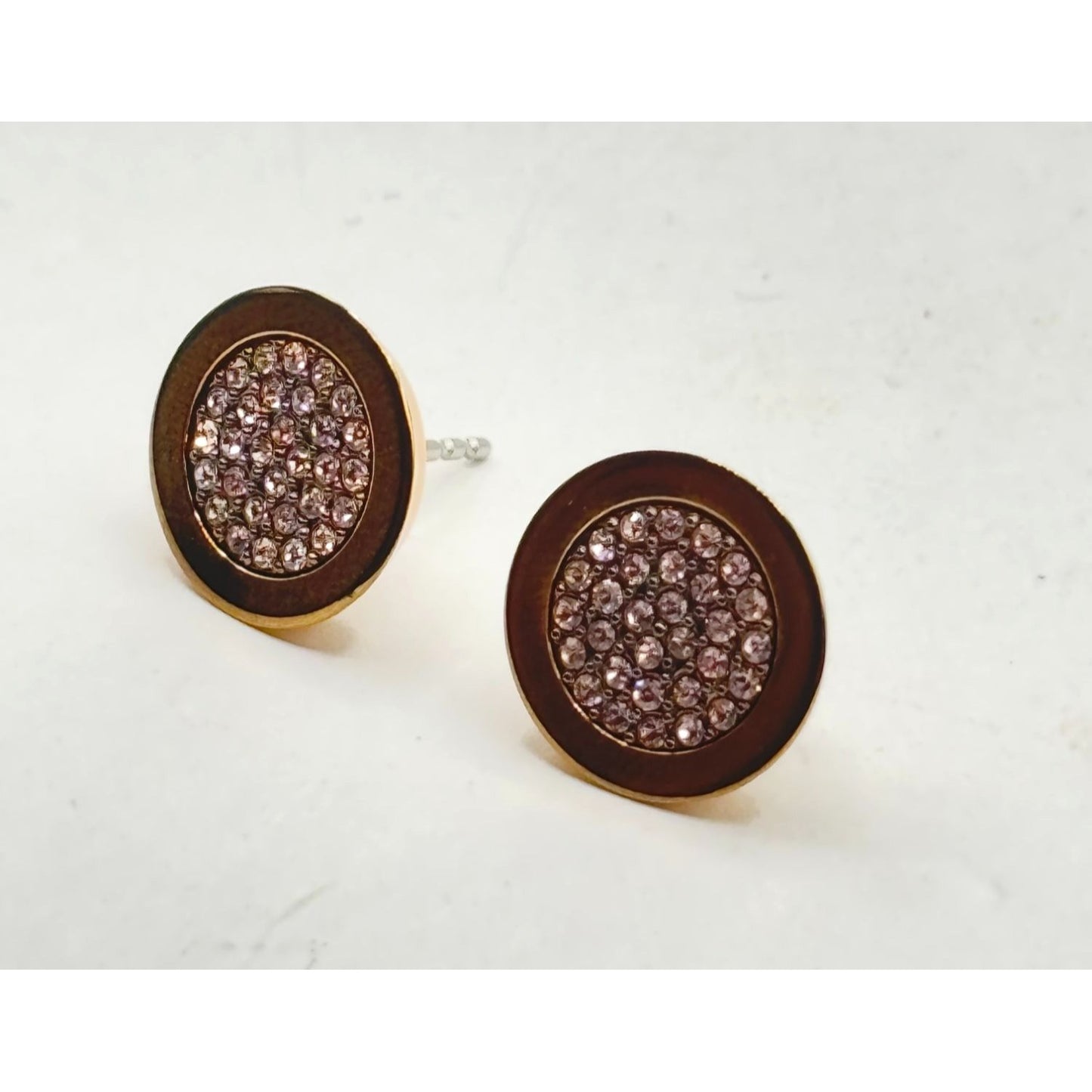 Michael Kors Gold-Tone & Crystal Pave Circle Stud Earrings
