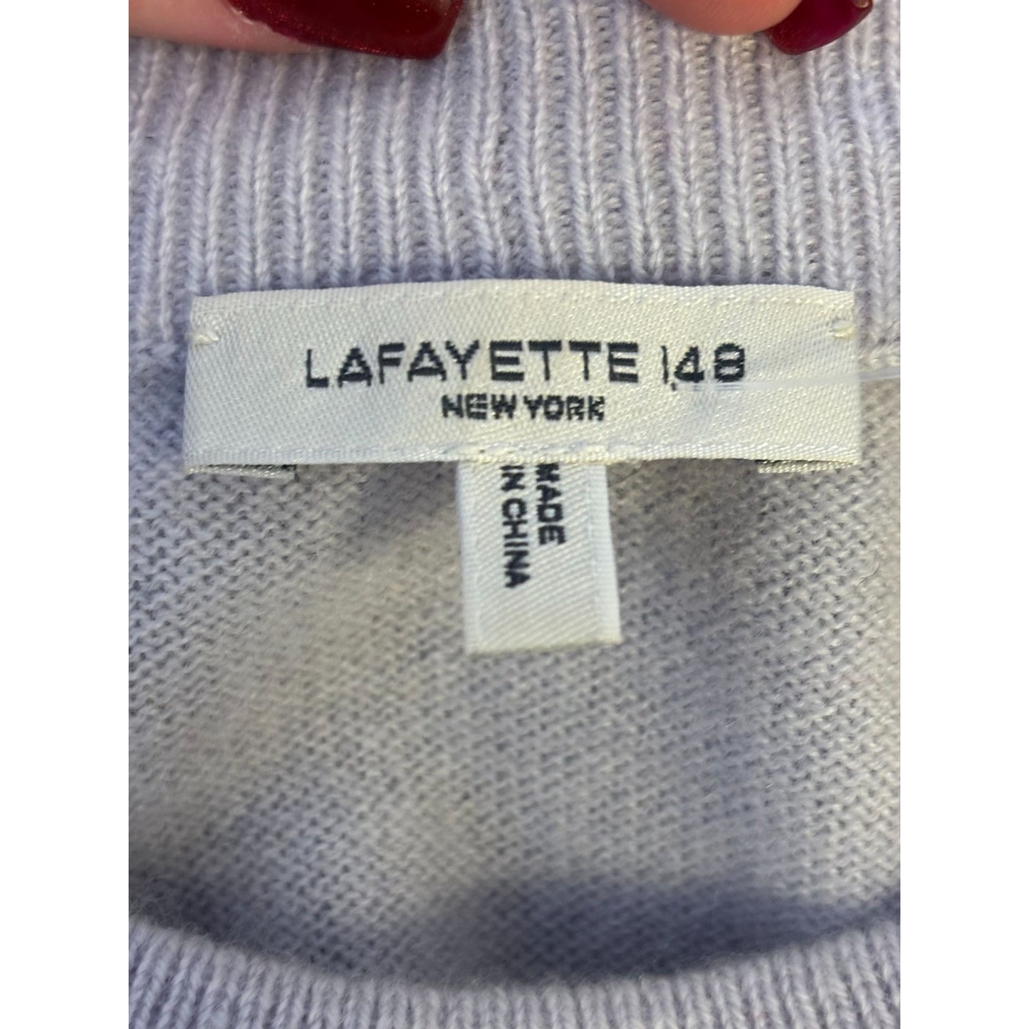 Lafayette 148 Striped Cashmere Sweater M Gray/Yellow/Brown