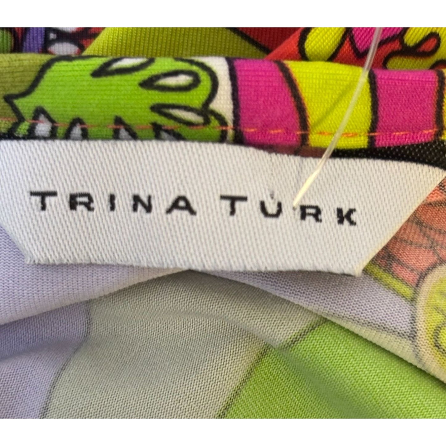 Trina Turk Floral Print Tunic Blouse Orange Multi XS