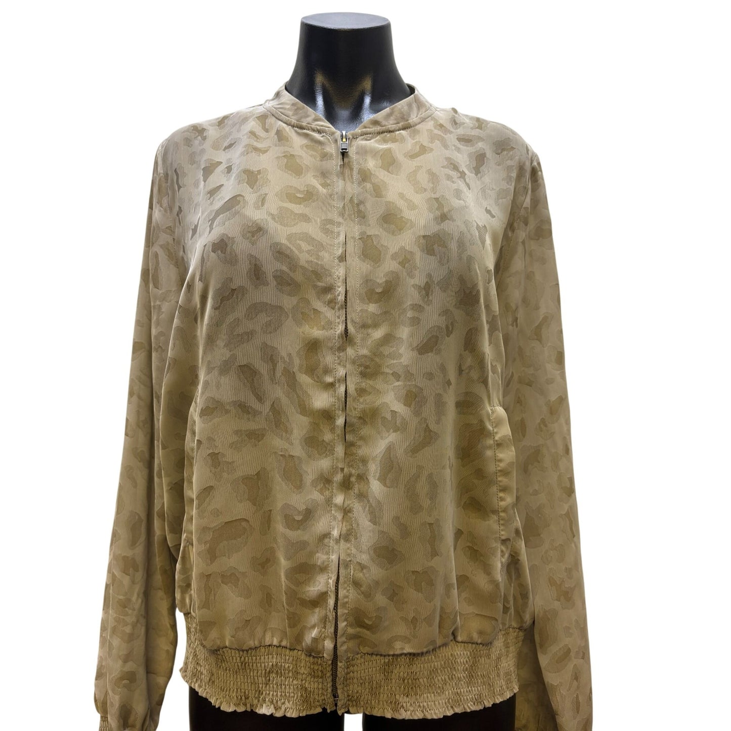 NWT Mystree Anthropologie L Bomber Jacket With Animal Print