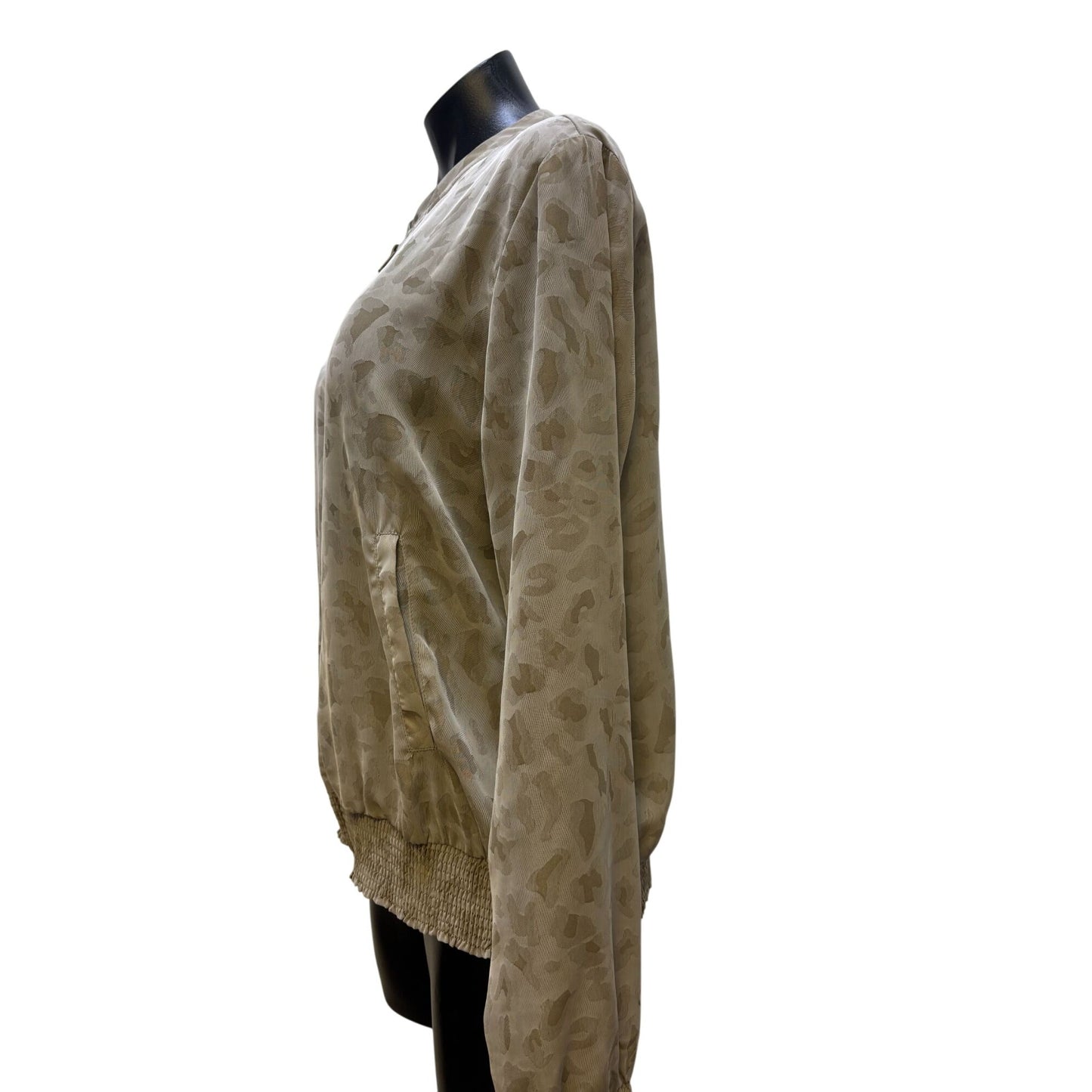 NWT Mystree Anthropologie L Bomber Jacket With Animal Print