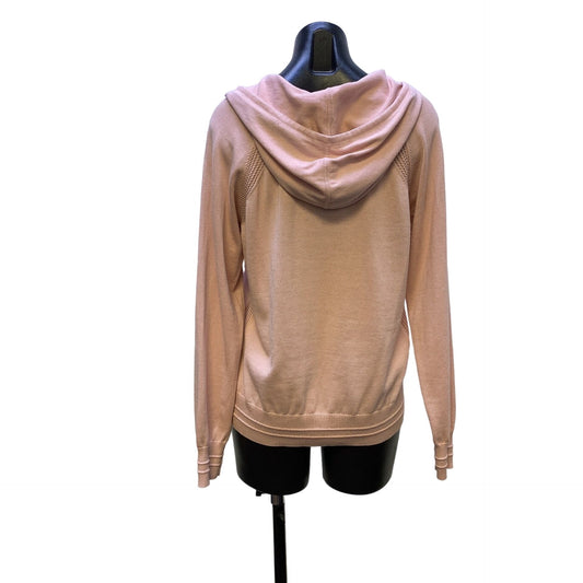 Athleta Women's Evergreen Hoodie Sweater Medium Blush Pink 50% Polyester & 50% Lyocell