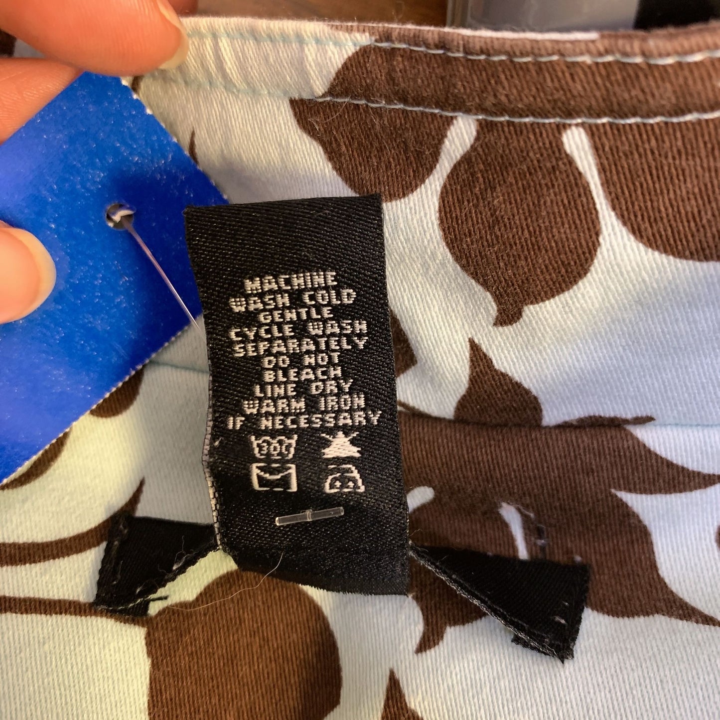 *Kial Light Blue & Brown Print Coat Size Medium