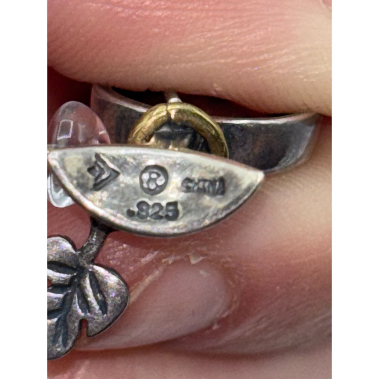 Silpada Sterling Silver 925 Earrings With Wine Glass & Charm Design
