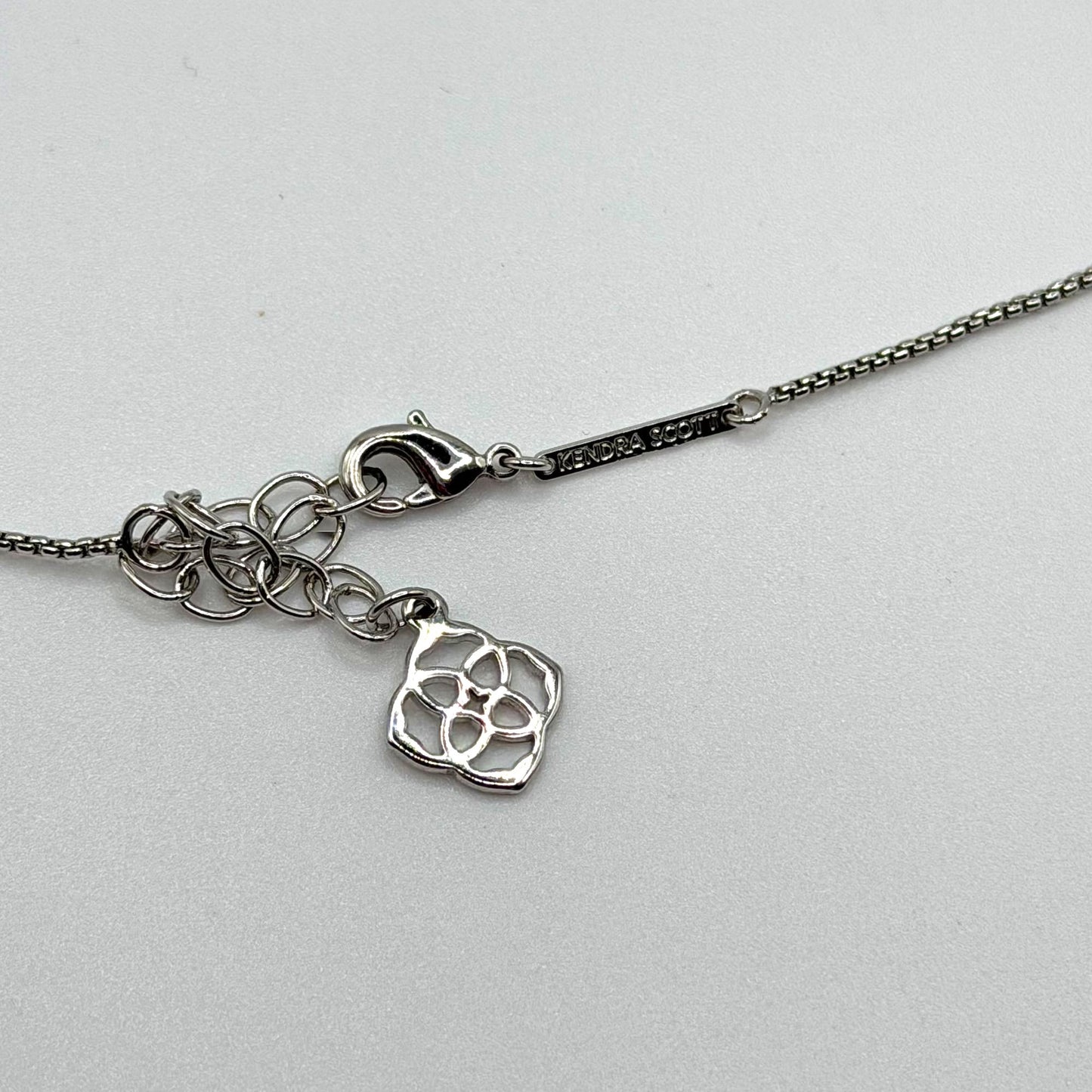 Kendra Scott Tess Gray Pendant Necklace Silver Tone