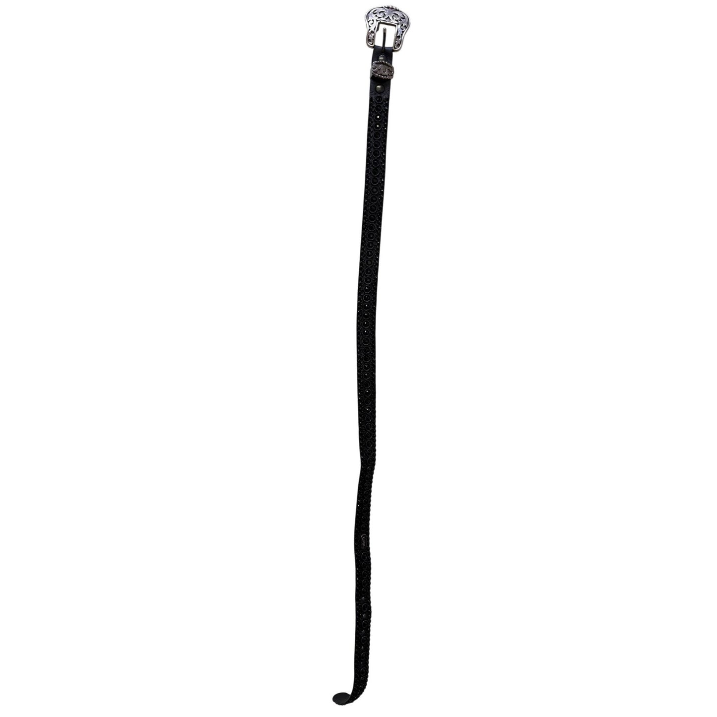 Kippys Black Leather Belt With Crystal Embellishments