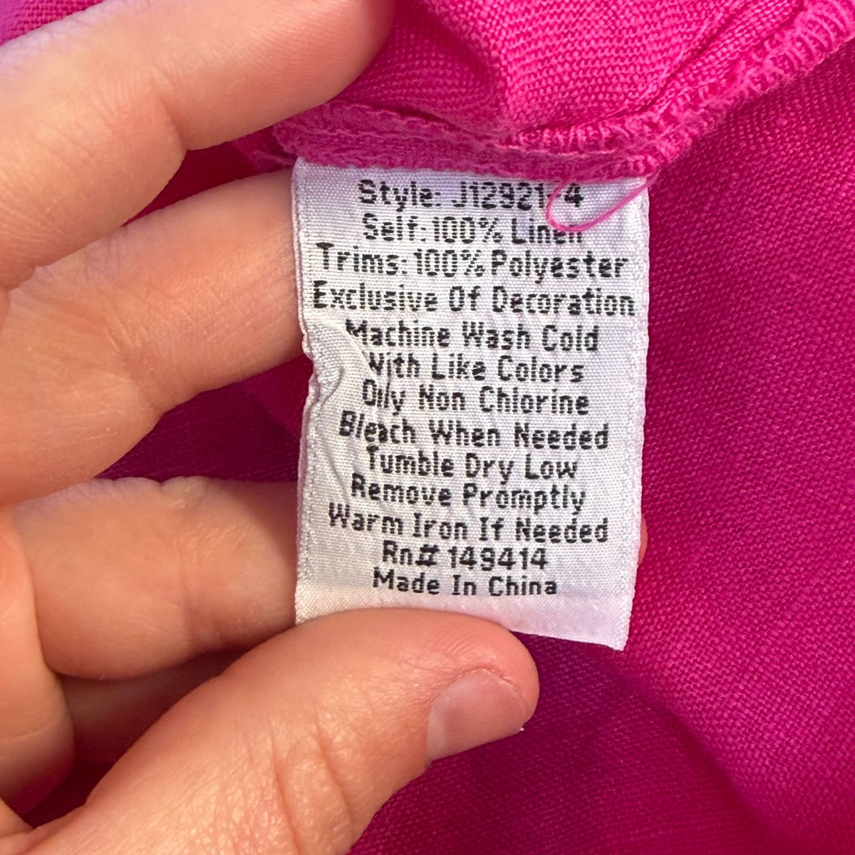 Johnny Was Linen Embroidered Floral Blouse Pink Multi XS