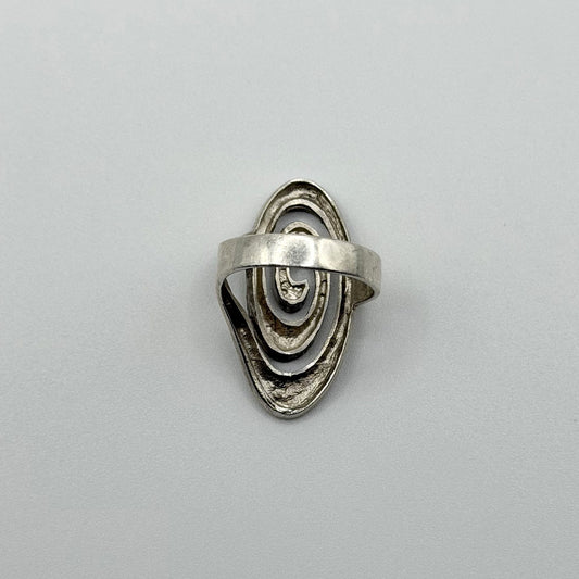 925 Sterling Silver Swirl Spiral Ring Real Solid Size 9.5