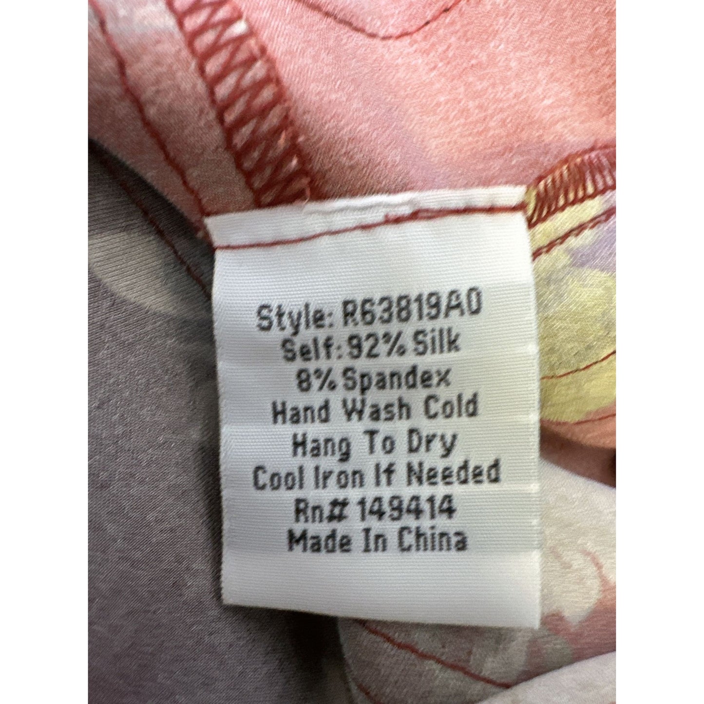 Johnny Was Vintage Floral Print Silk Blend Pants w/Side Stripes Size L