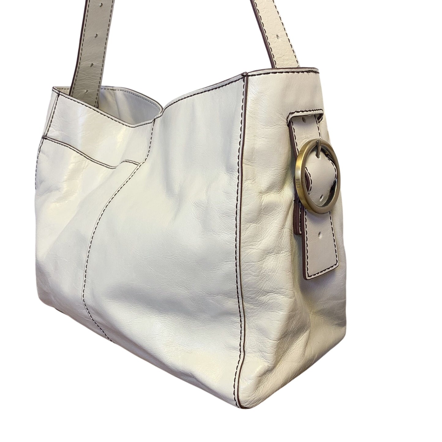Hobo Randal Cream Leather Shoulder Bag
