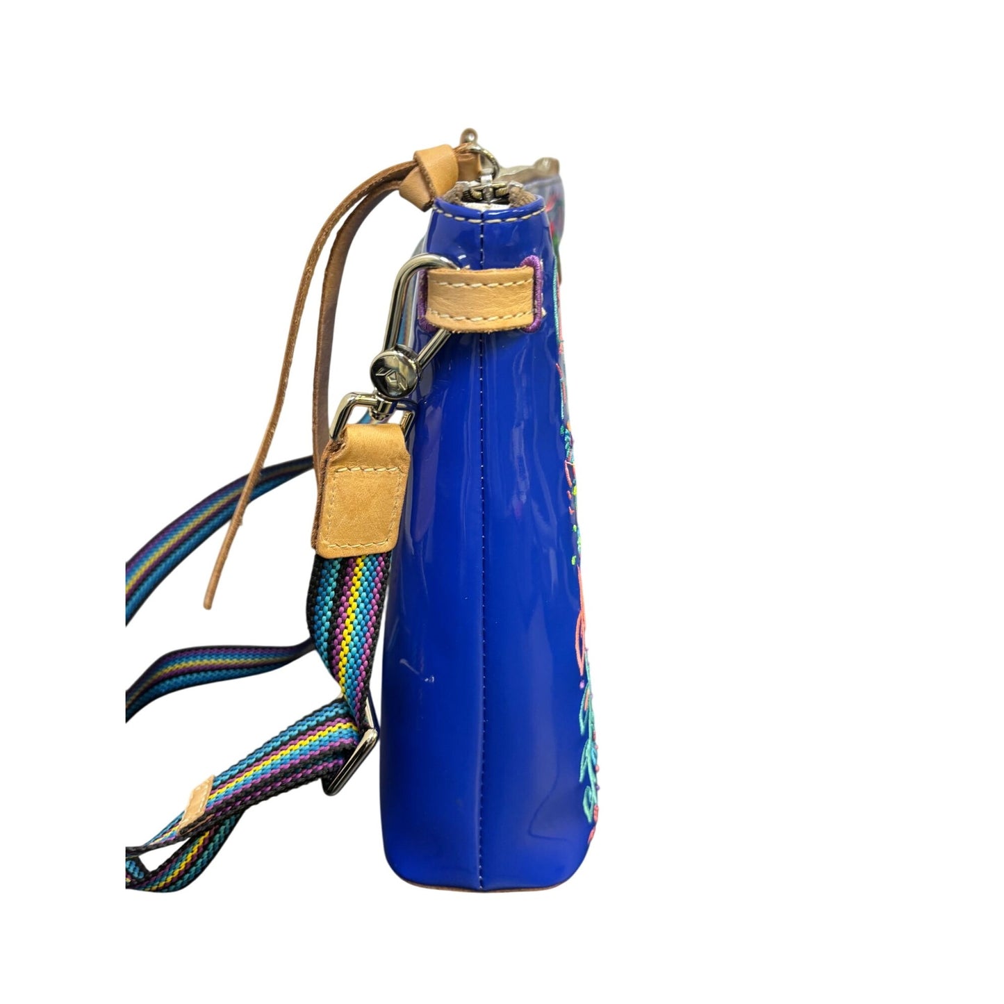 Consuela Crossbody Bag Blue Multi With Floral Embroidery
