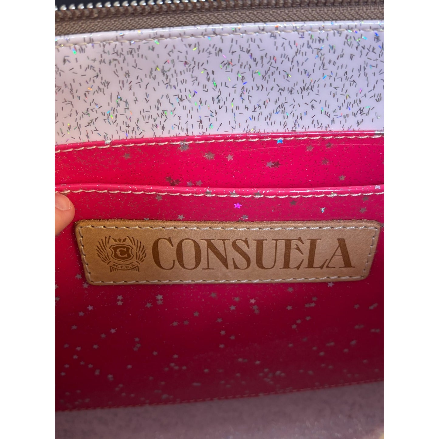 Consuela Crossbody Bag Blue Multi With Floral Embroidery