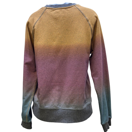 Johnny Was Ombre Pullover Sweatshirt Brown Plum Green XS