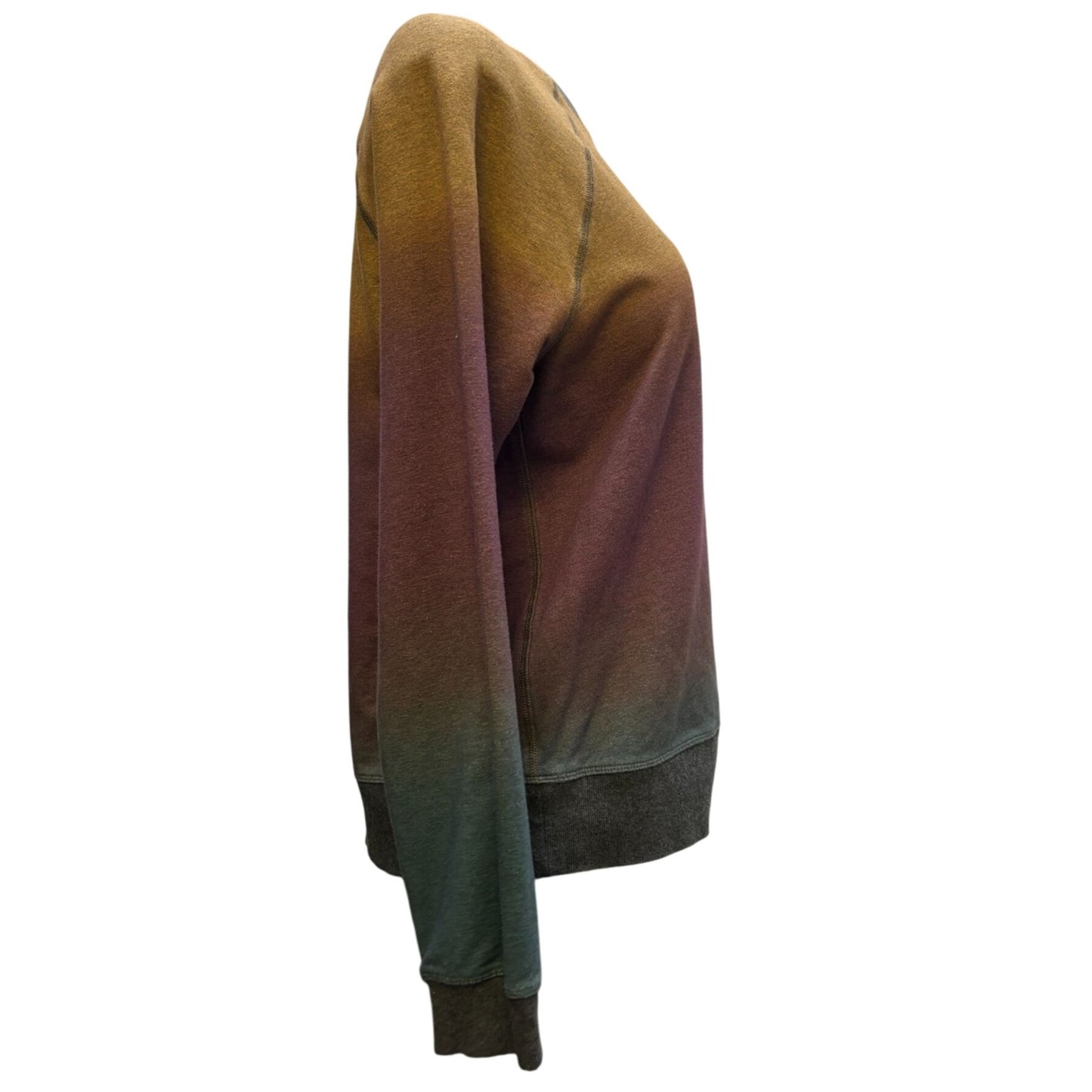 Johnny Was Ombre Pullover Sweatshirt Brown Plum Green XS