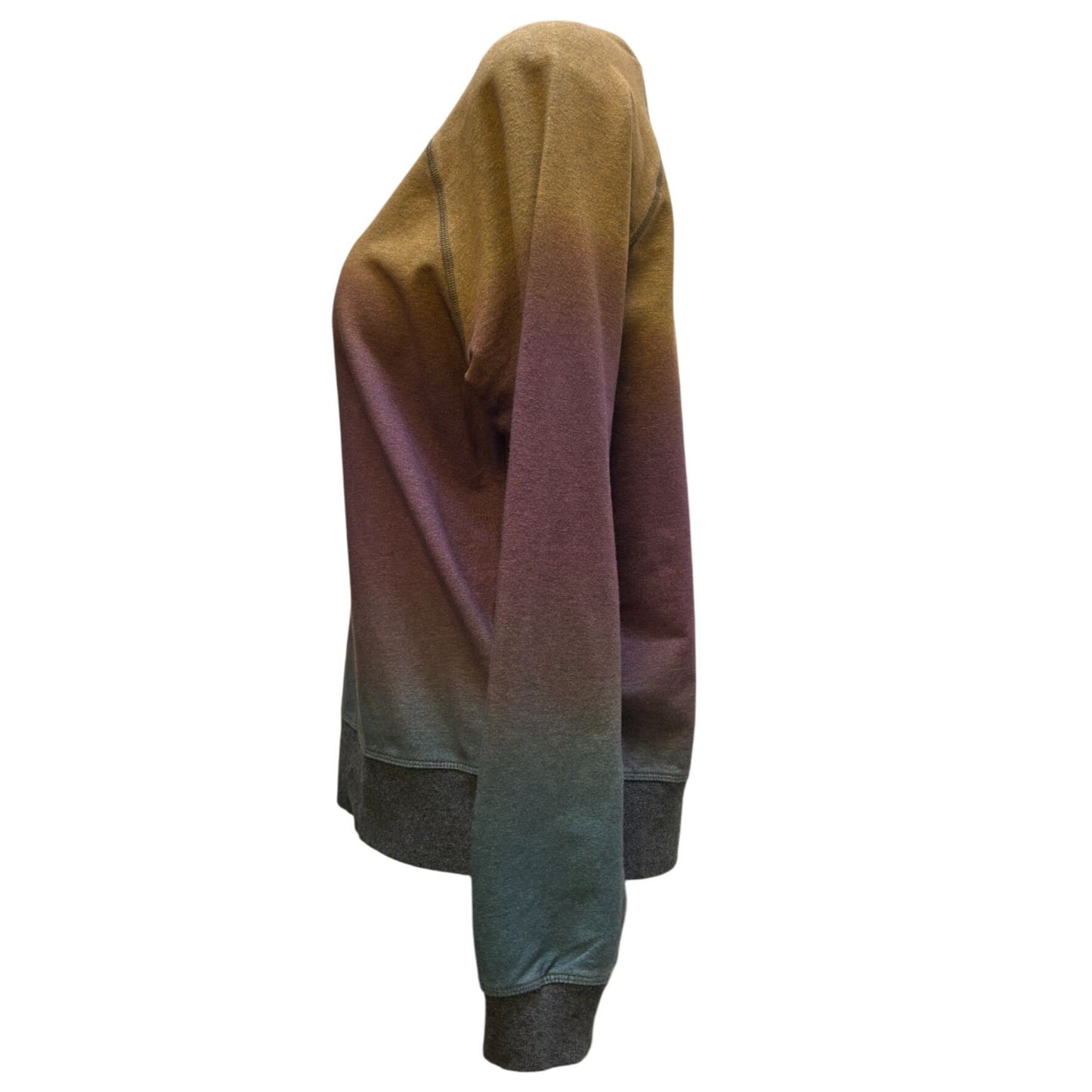 Johnny Was Ombre Pullover Sweatshirt Brown Plum Green XS