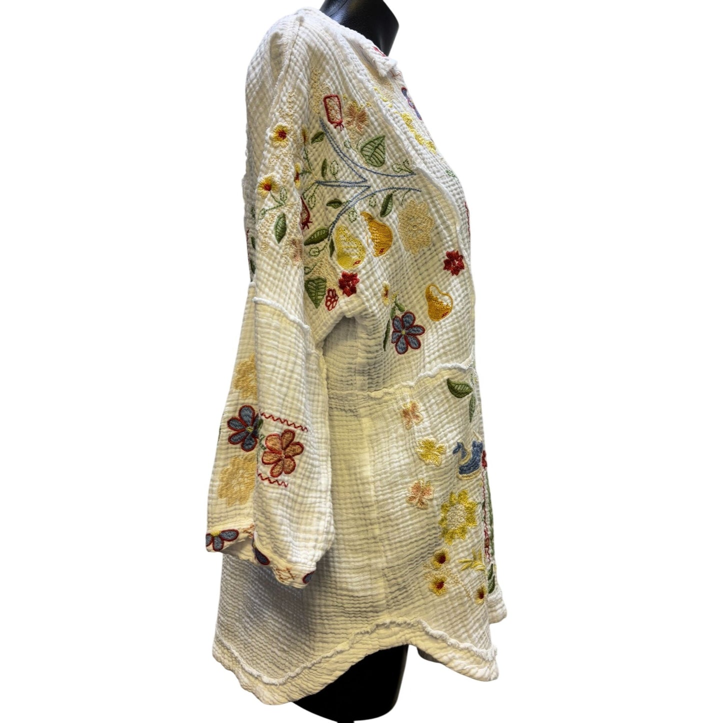Biya Johnny Was Embroidered Floral Blouse White M