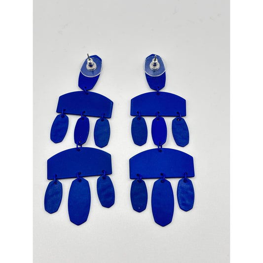 Kendra Scott Blue Earrings With Geometric Design