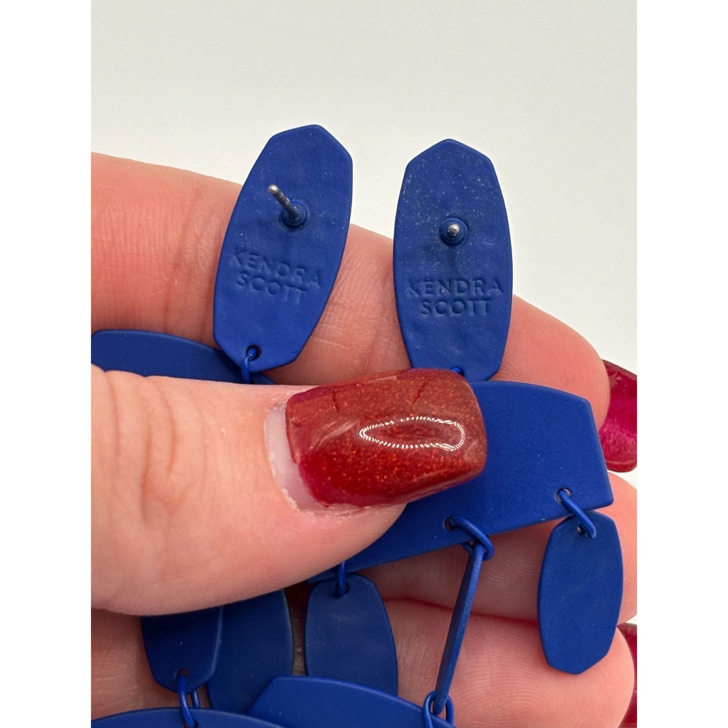 Kendra Scott Blue Earrings With Geometric Design