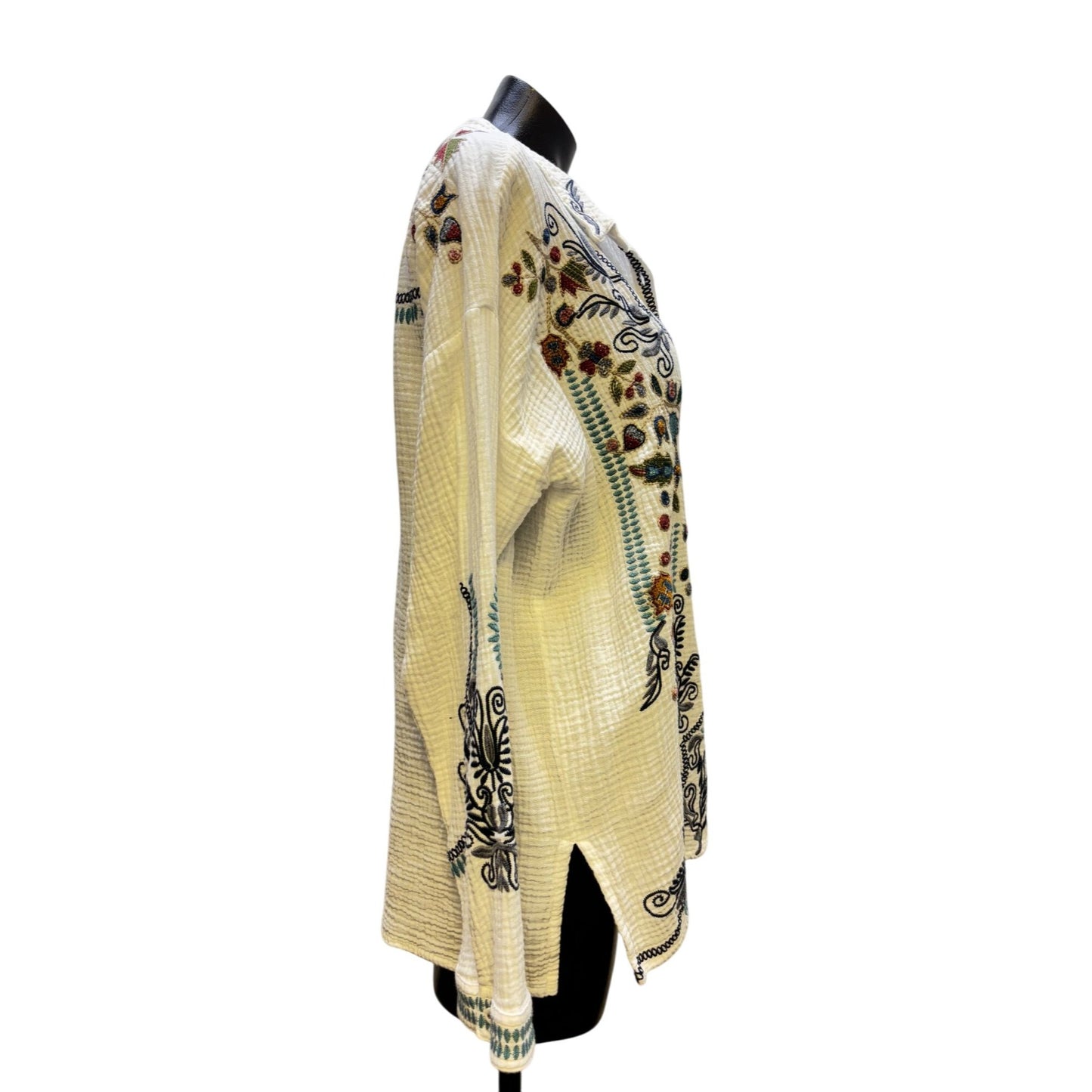 Biya Johnny Was Cotton Embroidered Blouse White M