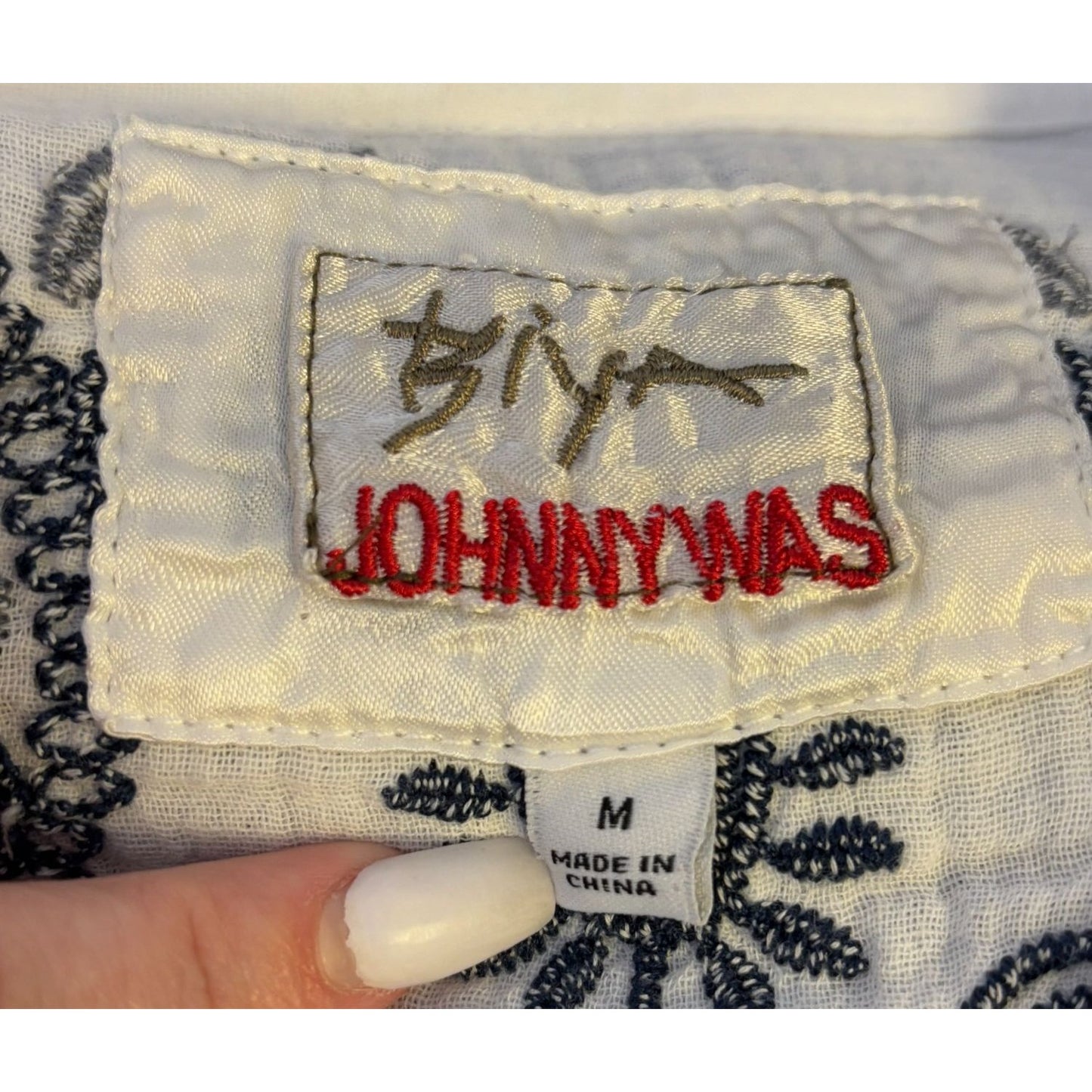 Biya Johnny Was Cotton Embroidered Blouse White M