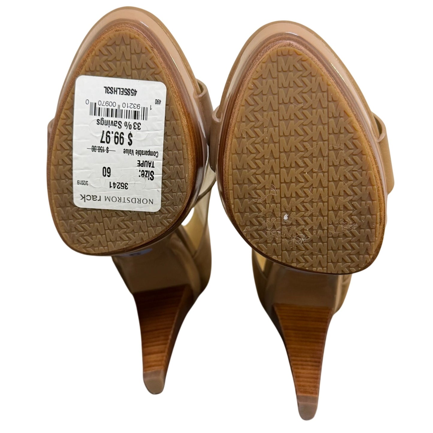 NWT Michael Kors Tan Leather Heel Sandals Size 6