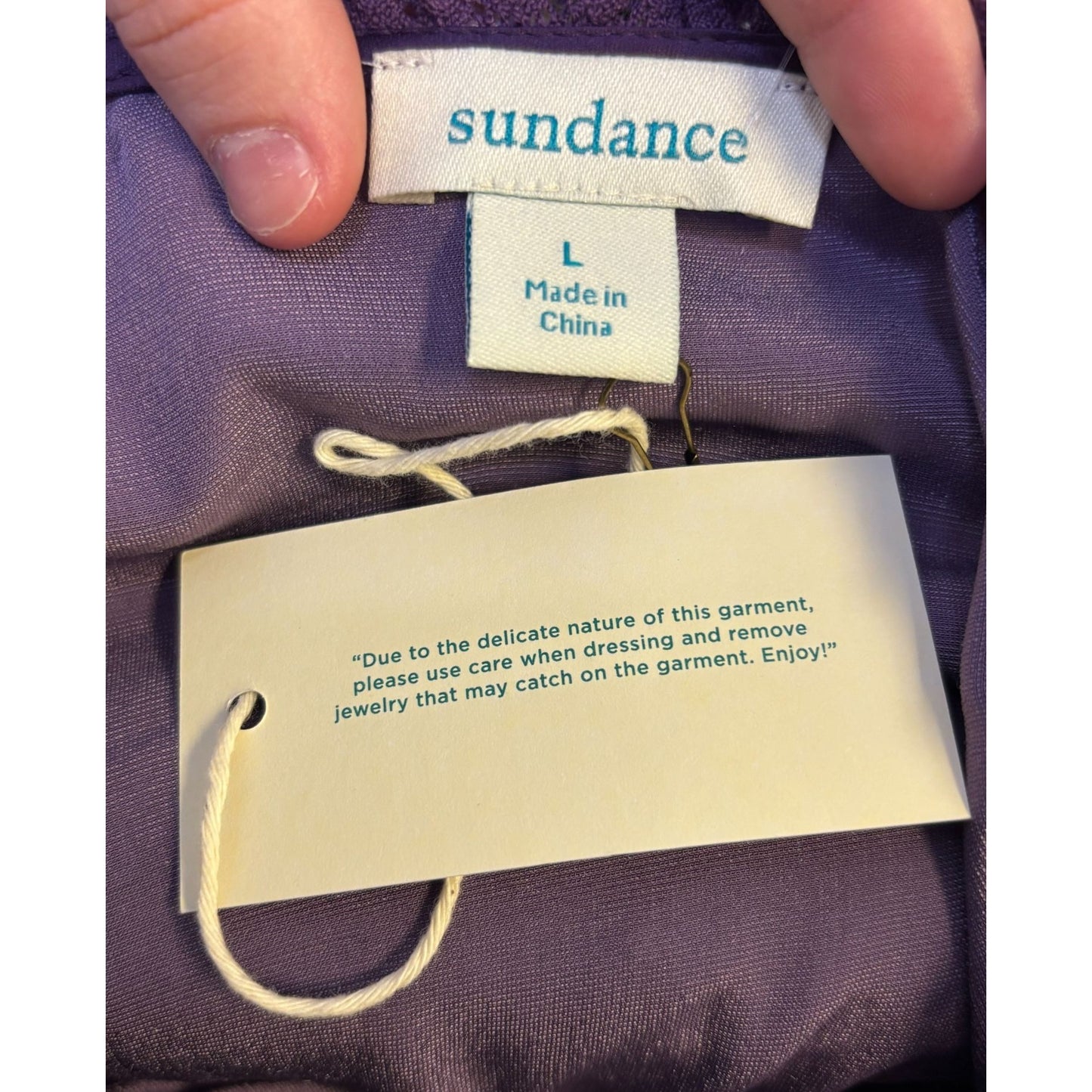 NWT Sundance Velvet Blouse Purple Embroidered Floral Design L