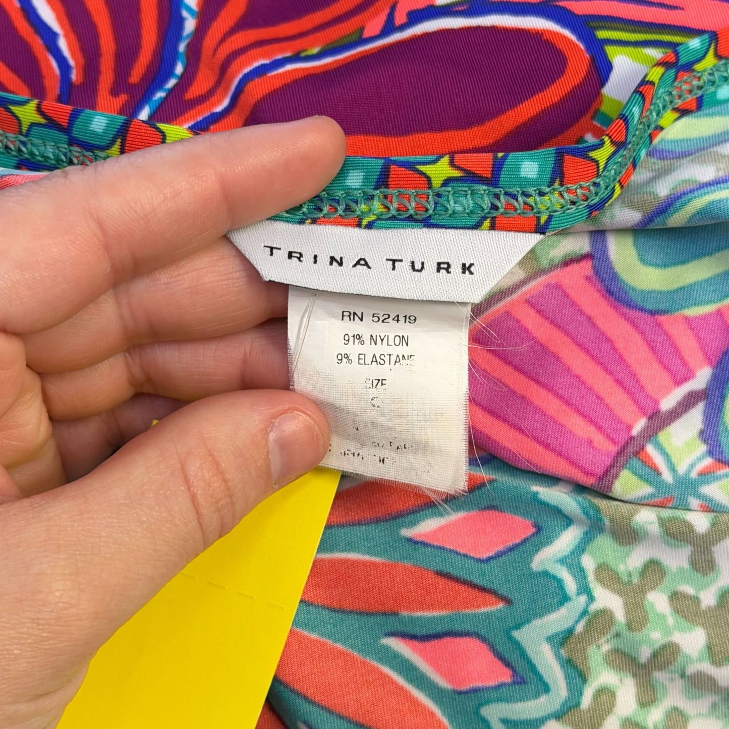 Trina Turk Multicolor Floral Print Dress Dolman Sleeves Size S