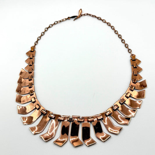 Vintage Renoir Metalisse Copper Link Necklace Collar 1950s